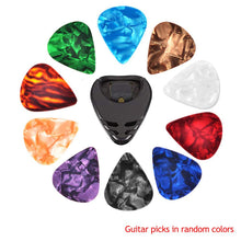 Last inn bildet i Galleri-visningsprogrammet, 10Pcs Guitar Picks &amp; Guitar Pick Holder Set for Acoustic Guitar Electric Guitar Bass Ukulele Stick-on Holder  Random Color
