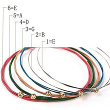 Last inn bildet i Galleri-visningsprogrammet, 6Pcs/Set Acoustic Guitar Strings Rainbow Colorful Guitar Strings E-A For Acoustic Folk Guitar Classic Guitar Multi Color Parts
