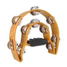 Last inn bildet i Galleri-visningsprogrammet, Wooden Half Moon Drum Orff Tambourine Creative Percussion Musical Instruments ABS Finger-shaped Handle Hand Bell
