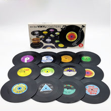 Last inn bildet i Galleri-visningsprogrammet, 12pcs Plastic Retro Vinyl Record Cup Mat Anti-slip Coffee Coasters Heat Resistant Music Drink Mug Mat Table Placemat Home Decor
