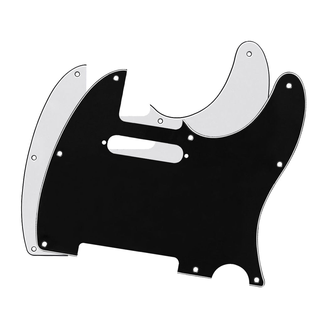 FLEOR 2PCS White&Black 8 Hole Electric Guitar Pickguard TL for American/Mexican TL Style Guitar Parts