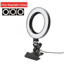 Last inn bildet i Galleri-visningsprogrammet, Dimmable 26cm USB LED Selfie Ring Light Lamp Camera Phone Video Makeup Light with Stand Clip Clamp for Live Studio Youtube

