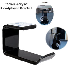 Last inn bildet i Galleri-visningsprogrammet, Sticky Acrylic Headphone Bracket Sticker Wall Mounted Headset Holder Stand Under Desk Hanger Hook Earphones Display Stand Holder
