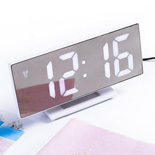 Last inn bildet i Galleri-visningsprogrammet, LED Digital Alarm Clock Mirror Electronic Clocks Multifunction Large LCD Display Digital Table Clock with Temperature Calendar
