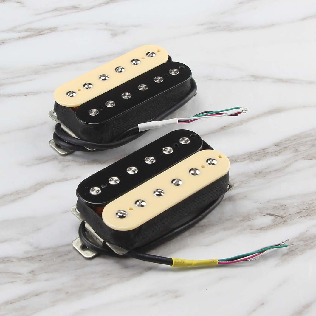 FLEOR 2pcs Alnico 5 Humbucker Pickup Double Coil Electric Guitar Pickup Neck and Bridge Zebra Color
