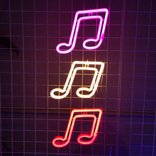 Last inn bildet i Galleri-visningsprogrammet, LED Musical Note Neon Sign Lights For Bedroom Wall Battery USB Night Lamp Atmosphere Birthday Gifts Wedding Home Room Decoration
