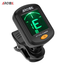 Last inn bildet i Galleri-visningsprogrammet, AROMA AT-01A Guitar Tuner Rotatable Clip-on Tuner LCD Display for Chromatic Acoustic Guitar Bass Ukulele Guitar Accessories
