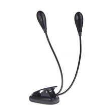 Last inn bildet i Galleri-visningsprogrammet, Clip-on 2 Dual Arms 4 LED Book Music Stand Light Lamp Black for Piano Violin Musical Instruments Performance
