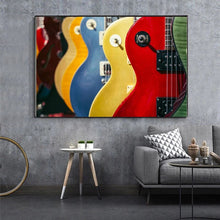 Last inn bildet i Galleri-visningsprogrammet, Colorful Electric Guitar Canvas Painting Print Poster MusicStudio Living Room Decor Musician Wall Gift Guitarist Instrument Art
