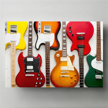 Last inn bildet i Galleri-visningsprogrammet, Colorful Electric Guitar Canvas Painting Print Poster MusicStudio Living Room Decor Musician Wall Gift Guitarist Instrument Art
