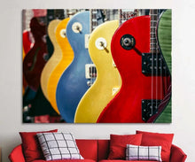 Last inn bildet i Galleri-visningsprogrammet, Colorful Electric Guitar Canvas Painting Print Poster MusicStudio Living Room Decor Musician Wall Gift Guitarist Instrument Art
