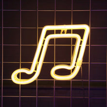 Last inn bildet i Galleri-visningsprogrammet, LED Musical Note Neon Sign Lights For Bedroom Wall Battery USB Night Lamp Atmosphere Birthday Gifts Wedding Home Room Decoration
