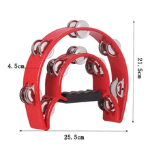 Last inn bildet i Galleri-visningsprogrammet, Wooden Half Moon Drum Orff Tambourine Creative Percussion Musical Instruments ABS Finger-shaped Handle Hand Bell
