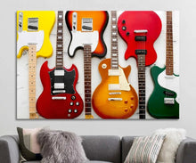 Last inn bildet i Galleri-visningsprogrammet, Colorful Electric Guitar Canvas Painting Print Poster MusicStudio Living Room Decor Musician Wall Gift Guitarist Instrument Art
