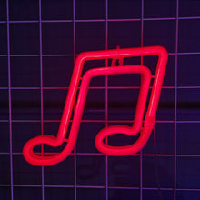 Last inn bildet i Galleri-visningsprogrammet, LED Musical Note Neon Sign Lights For Bedroom Wall Battery USB Night Lamp Atmosphere Birthday Gifts Wedding Home Room Decoration

